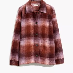 NWOT Madewell Brushed Plaid Knit shirt jacket XXS